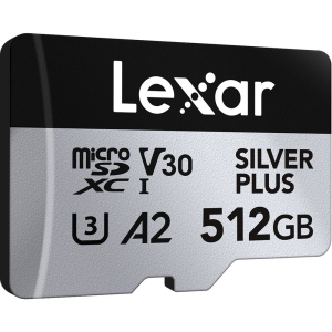 Thẻ nhớ microSDXC Lexar 512GB 205MB/s UHS-I Professional Silver Plus Series