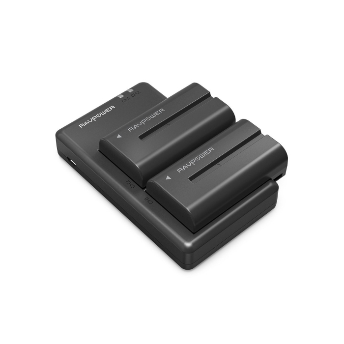 Bộ 2 pin và sạc kép RAVPower RP-BC006 for Sony - Chính hãng (NP-F550)