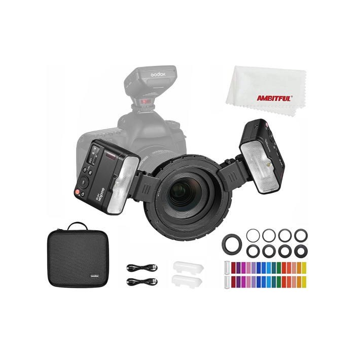 Bộ 2 đèn flash Godox MF12 Macro - Chính hãng