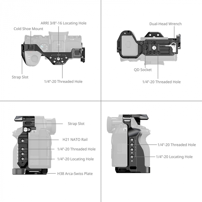 SmallRig Full Camera Cage for Sony A7 V / A7R V / A7 IV / A7S III / A1 / A7R IV 3667C