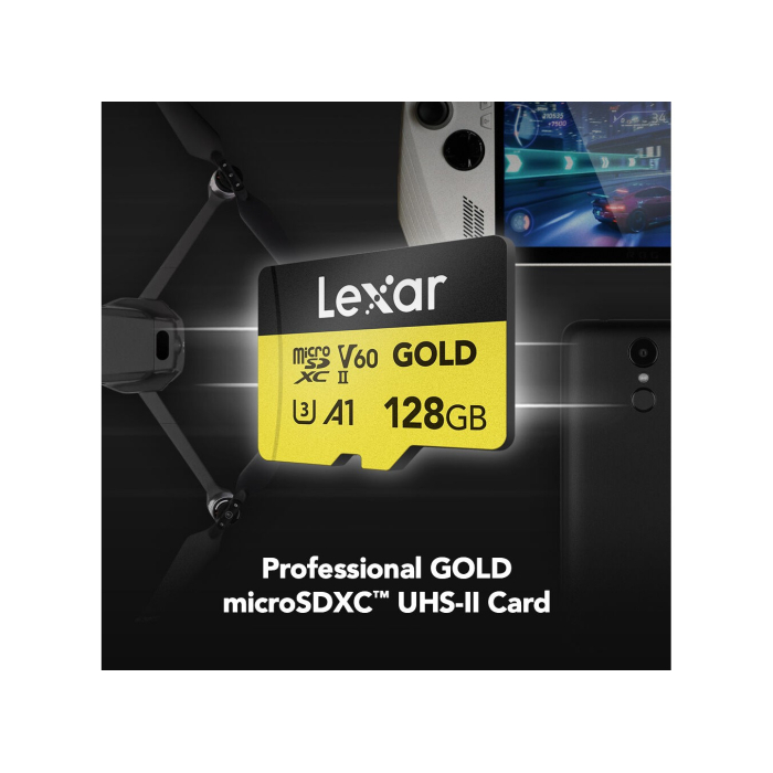 Thẻ nhớ microSDXC Lexar 128GB 280MB/s UHS-II Professional Gold Series