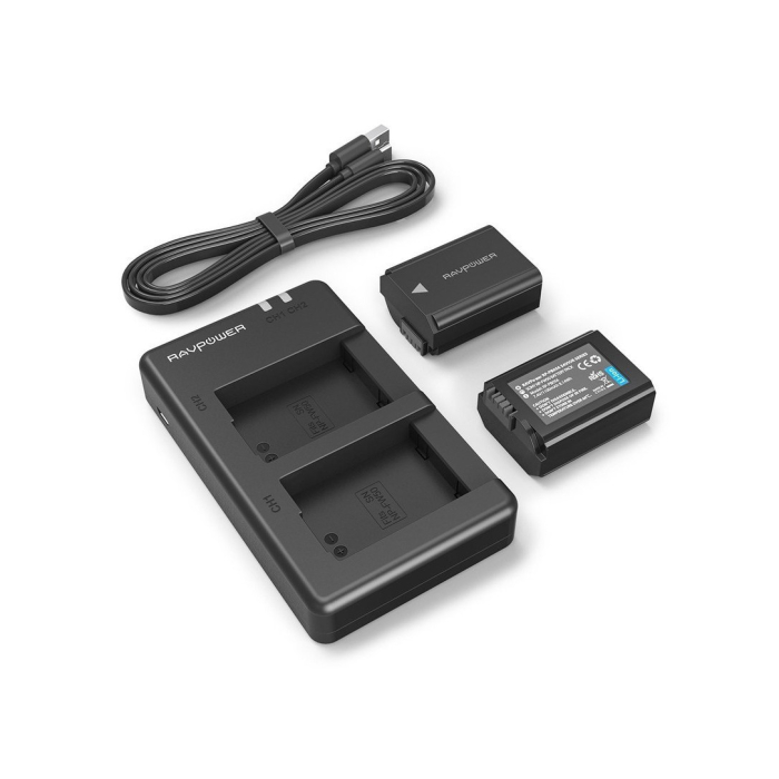 Bộ sạc đôi và 2 pin RAVPower RP-BC029 (Canon LP-E12) - Chính hãng