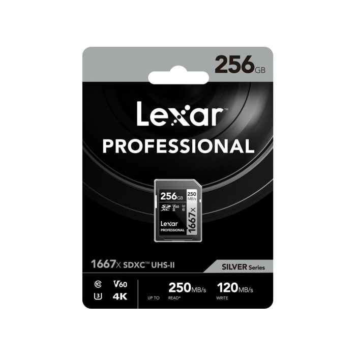 Thẻ nhớ SDXC Lexar 256GB 250MB/s Professional 1667x UHS-II Silver Series