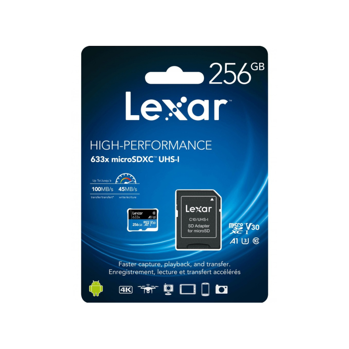 Thẻ nhớ microSDXC Lexar 256GB 100MB/s UHS-I Blue Series