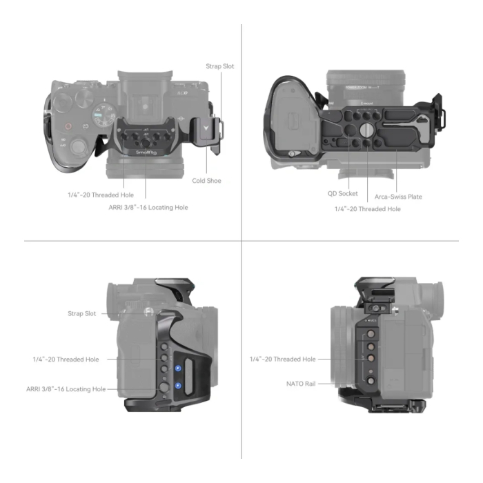 SmallRig “Rhinoceros” Advanced Cage Kit for Sony Alpha 7R V / Alpha 7 IV / Alpha 7S III - Chính hãng