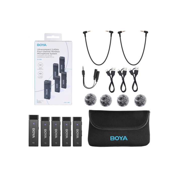 Microphone BOYA BY-W4 (TX+4RX) - Chính hãng
