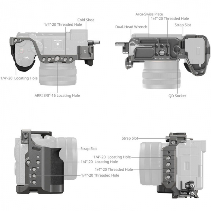 SmallRig HawkLock Quick Release Cage Kit with Silicone Handle for Sony a7C II & a7CR