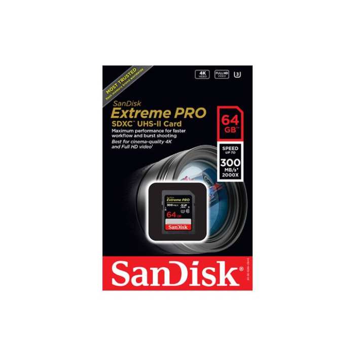 Thẻ nhớ SDHC Sandisk Extreme Pro UHS-II U3 64GB 300MB/s