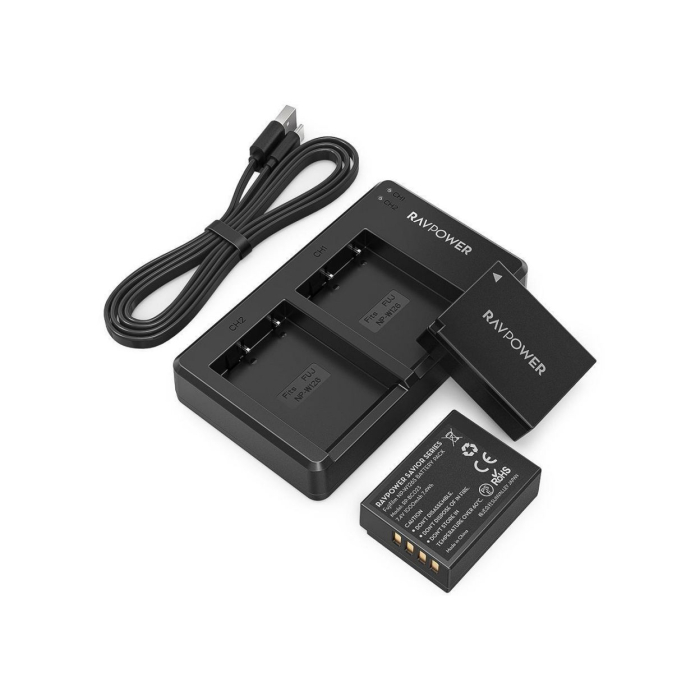 Bộ 2 pin và sạc kép RAVPower RP-BC023 for Fujifilm - Chính hãng (NP-W126S)